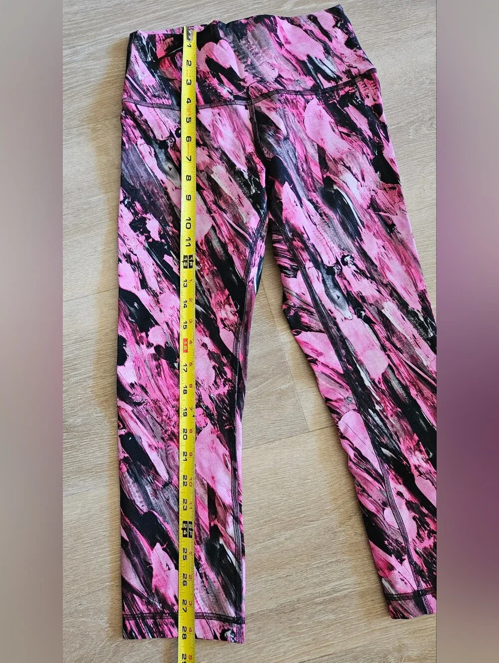 Lululemon Womens Wunder Train High-Rise Leggings Pink Abstract Print SIZE 6